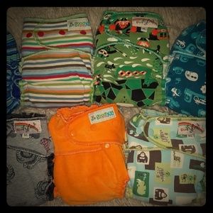 Toddler Goodmama cloth diapers. Bottom row only